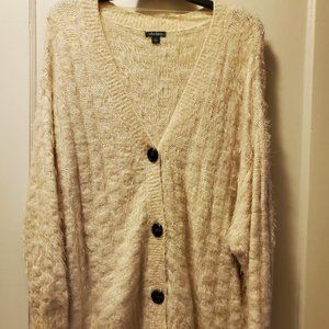 Wild Fable Beige Button Front Oversized Cardigan